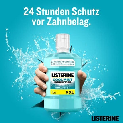 Apă de gură Listerine Cool Mint, antibacterian, fără alcool, 1000ml