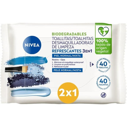 Servetele Demachiante, Nivea, 3 in 1, 40 bucati