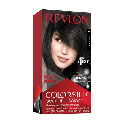 Vopsea Păr, Revlon, Colorsilk 11, Negru Moale