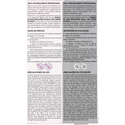 Benzi depilatoare, Taky, corp, carbune activ