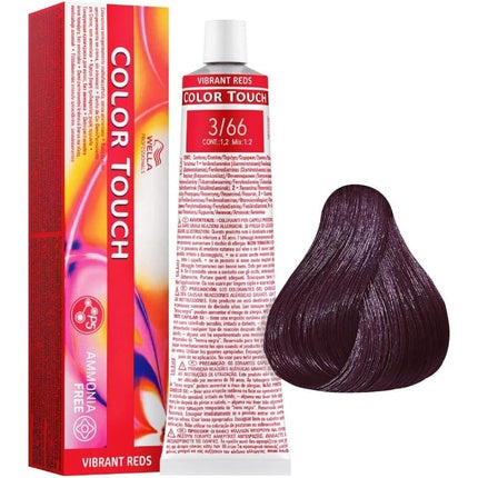 Vopsea demi-permanentă, Wella, Color Touch 3/66 Roșu vibrant