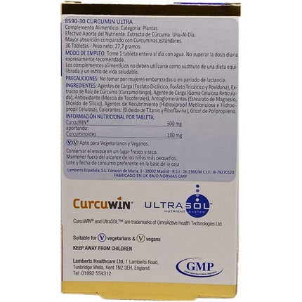 Supliment alimentar, Lamberts, Curcumin Ultra, 30 comprimate