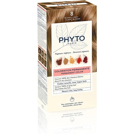 Vopsea de păr permanentă, Phyto, Phyto Color 8, blond deschis