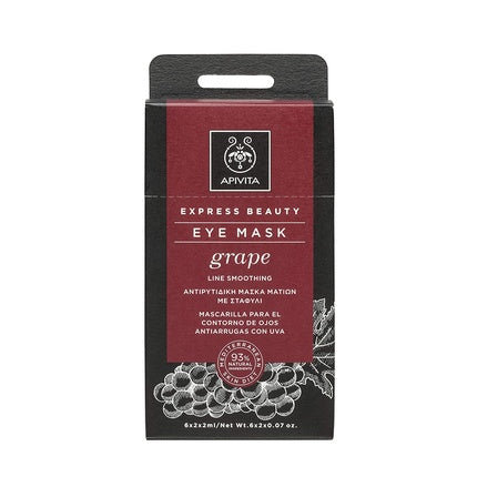 Mască facială anti-rid, Apivita, struguri, 2 x 8ml