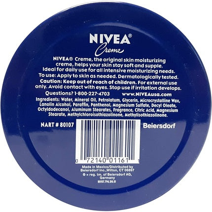 Cremă corporală Nivea, crem, cutie metalică, 250 ml