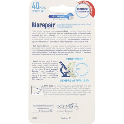 Periuțe interdentare, Biorepair, 40 buc, cauciuc, albastre