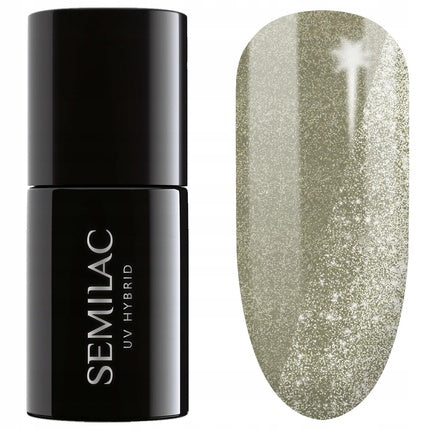 Lac de unghii UV, Semilac, 407, verde glitter