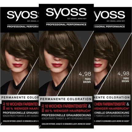 Vopsea de păr Syoss 4_98 Paris Brown, permanentă, 115ml