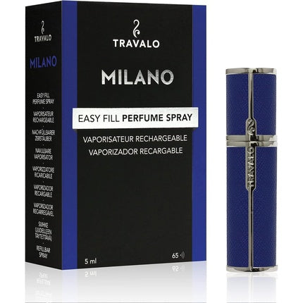 Atomizor parfum Travalo Milano, piele vegană, albastru 5 ml