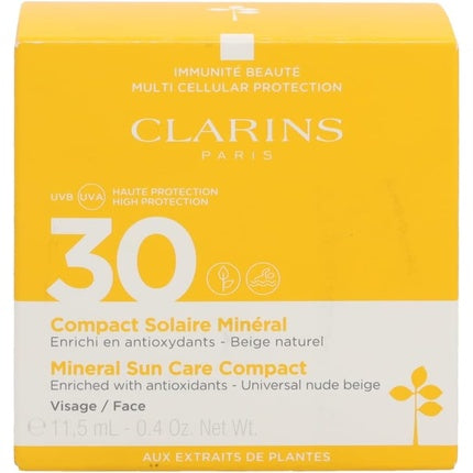 Cremă față Clarins SPF 30, compactă, bej natural