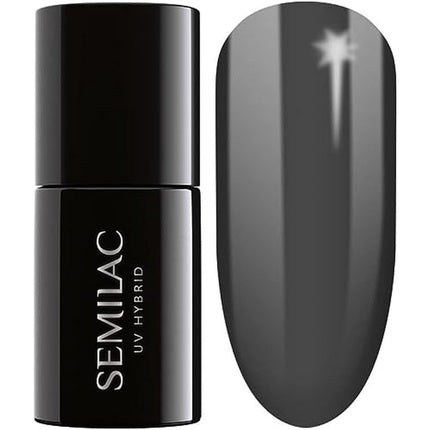 Lac de unghii, Semilac, Hybrid, negru metalic, 7ml