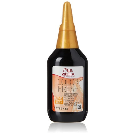 Vopsea de par, Wella, Color Fresh 7/44, Rosu Intens Mahon, 75ml