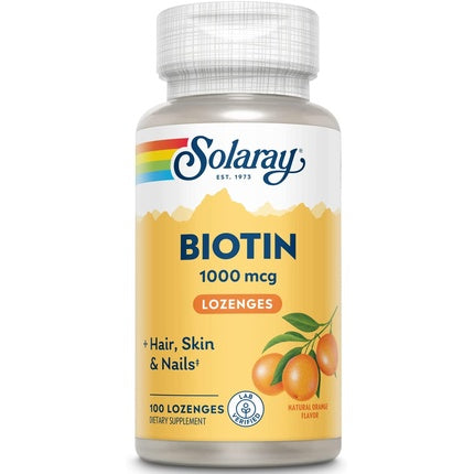 Pastile Biotină Solaray 1000mcg Portocaliu 100 bucăți
