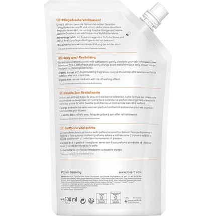 Gel de duș, Lavera, Orange și Mentă, 500ml