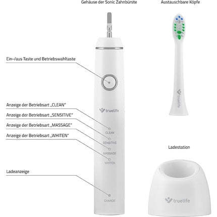 Periuță electrică, Truelife, SonicBrush Duo, negru și alb