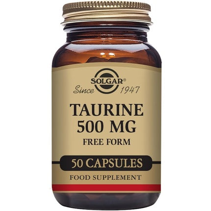 Aminoacid esențial, Solgar, Taurină 500mg, 50 capsule vegetale