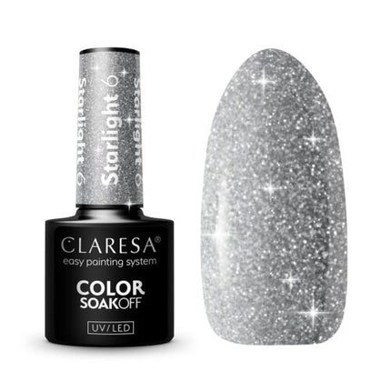 Lac de unghii Claresa Starlight argintiu sclipicios 5ml