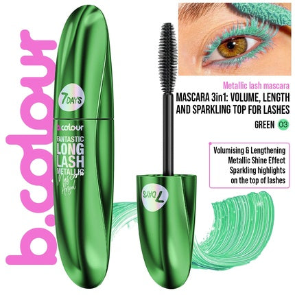 Mascara 7days Fantastic Long Lash Efect Metalic Verde