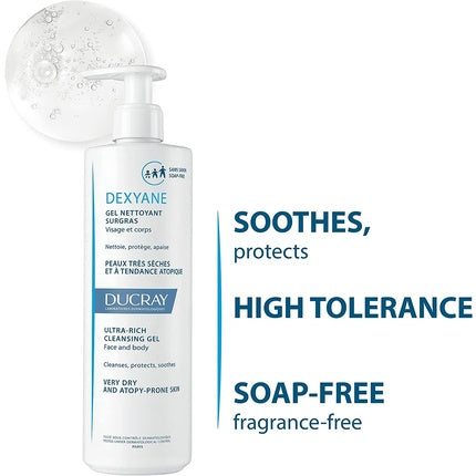 Gel de curățare, Ducray, Dexyane, pentru ten gras, 400ml