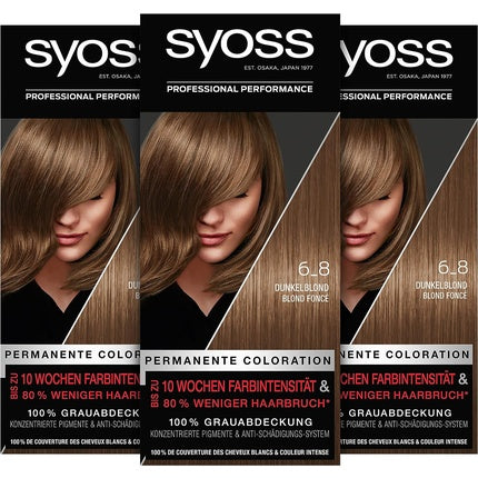 Vopsea de păr, Syoss, 6_8 Dark Blonde, 115 ml