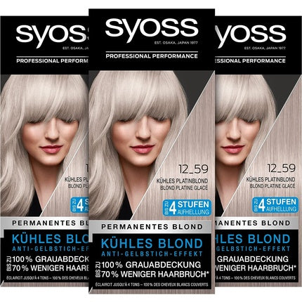 Vopsea păr, Syoss, Cool Platinum Blonde, permanent