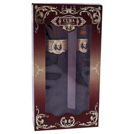 Set cadou parfum, Cuba Gold, 2 piese, maro