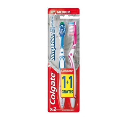 Periuță dinți, Colgate, Max White, medium, 2 buc, multicolor