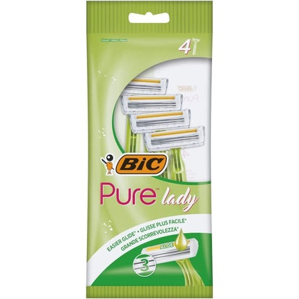 Aparat de ras, Bic, Pure 3 Lady cu Aloe Vera, pachet de 4 bucati