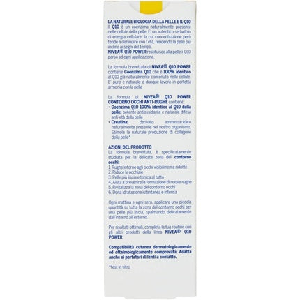 Crema contur ochi antirid, Nivea, Q10, 15ml