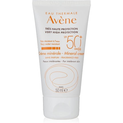 Crema solara Avène SPF 50, Ecran fizic, Piele intoleranta, 50ml