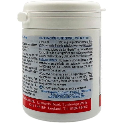Supliment alimentar, Lamberts L-Theanine, 200mg, 60 comprimate
