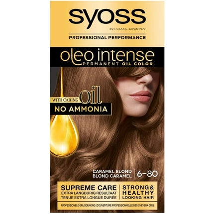 Vopsea păr, Syoss, Oleo Intense 6-80, blond caramel