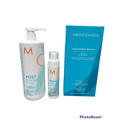 Set Șampon și Balsam, Moroccanoil, Chromatech, alb albastru