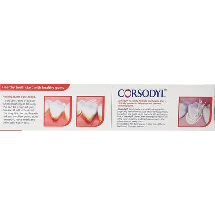 Pastă de dinți, Corsodyl, Ultra Clean, 75ml, alb-roșu
