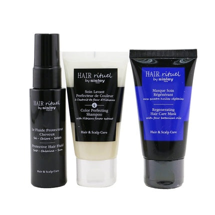 Kit Îngrijire Păr, Sisley, Color Protection, negru/alb/albastru