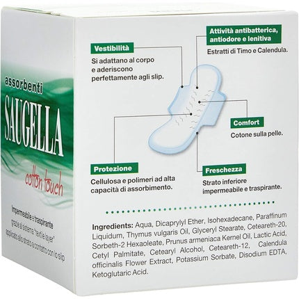Absorbante, Saugella, Cotton Touch, alb, 14 bucăți