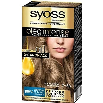 Vopsea de păr permanentă, Syoss, Oleo Intense, blond nisipiu