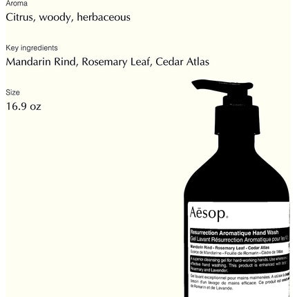 Săpun lichid, Aesop, Resurrection Aromatique, 500ml, maro