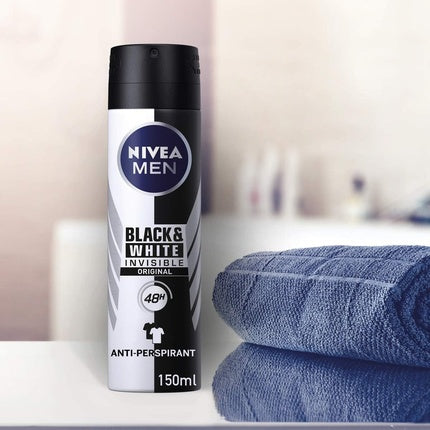 Deodorant Nivea Men Invisible Black & White Original, 150ml, negru/alb