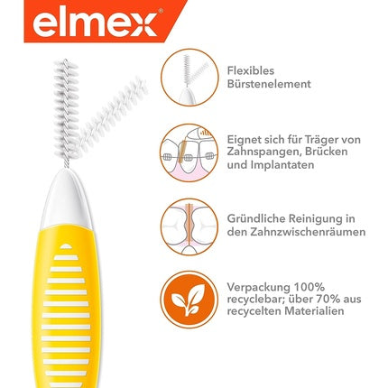 Periuță Interdentară, Elmex, Galben, 0.7mm, 8 bucăți