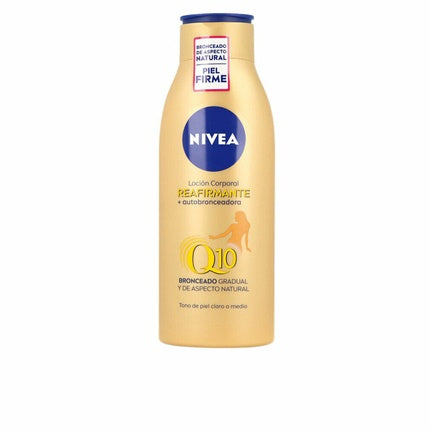 Lapte de corp autobronzant si fermitate, Nivea Q10+, 400ml