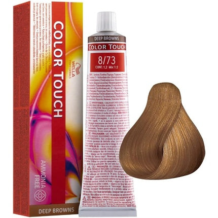 Vopsea par, Wella Touch Deep 8/73, Blond Deschis/Auriu, Demi-Permanenta, 60ml