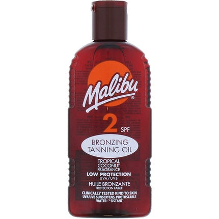 Ulei bronzant, Malibu, SPF 2, 200 ml, cocos
