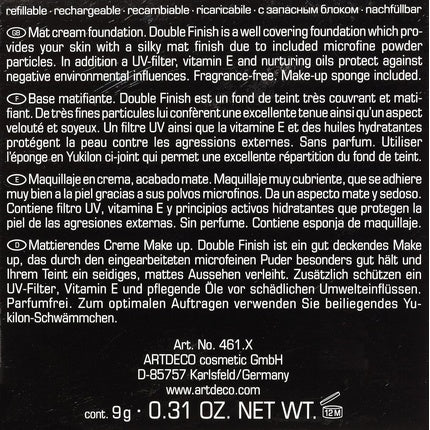 Pudră compactă Artdeco Double Finish Nr. 5, Beige Cognac, 9g