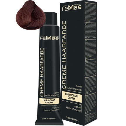 Vopsea de păr, Femmas, cremă cu argan, șaten închis cupru