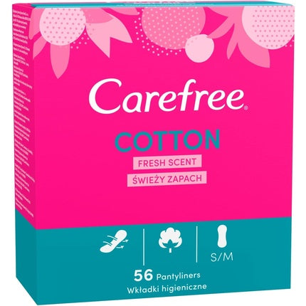 Protecții zilnice, Carefree, Cotton Feel, parfum proaspăt, 56 bucăți