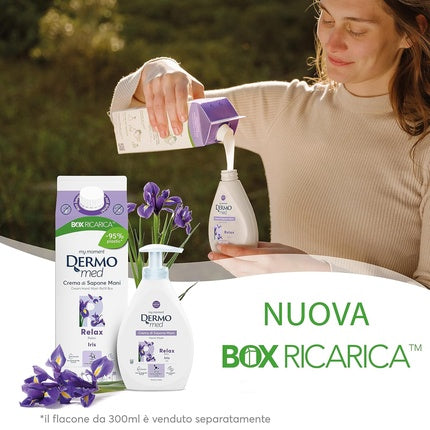 Săpun lichid Dermomed, eco-refill, acid hialuronic, iris, 900ml