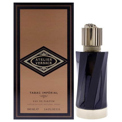 Parfum bărbătesc, Versace, Tabac Imperial, capac auriu, sticlă neagră