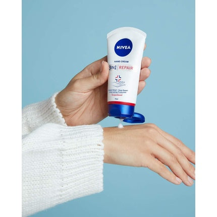 Cremă mâini, Nivea, 3in1, alb 75ml