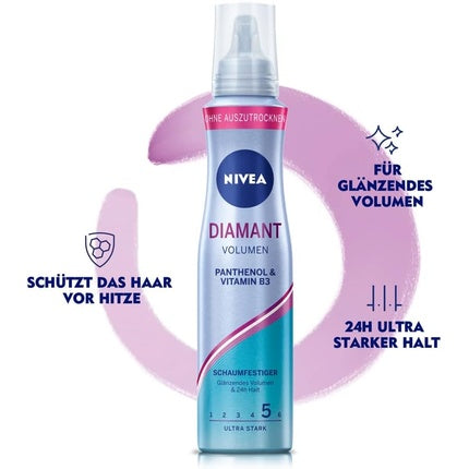Spumă păr Nivea Diamond Volum Ultra Strong, 150ml